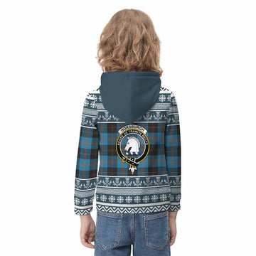 Horsburgh Clan Tartan Christmas Kid Hoodie with Family Crest