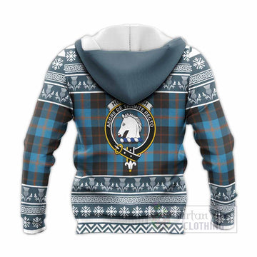 Horsburgh Clan Tartan Christmas Knitted Hoodie with Family Crest