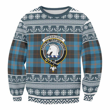 Horsburgh Clan Tartan Christmas Sweatshirt with Family Crest
