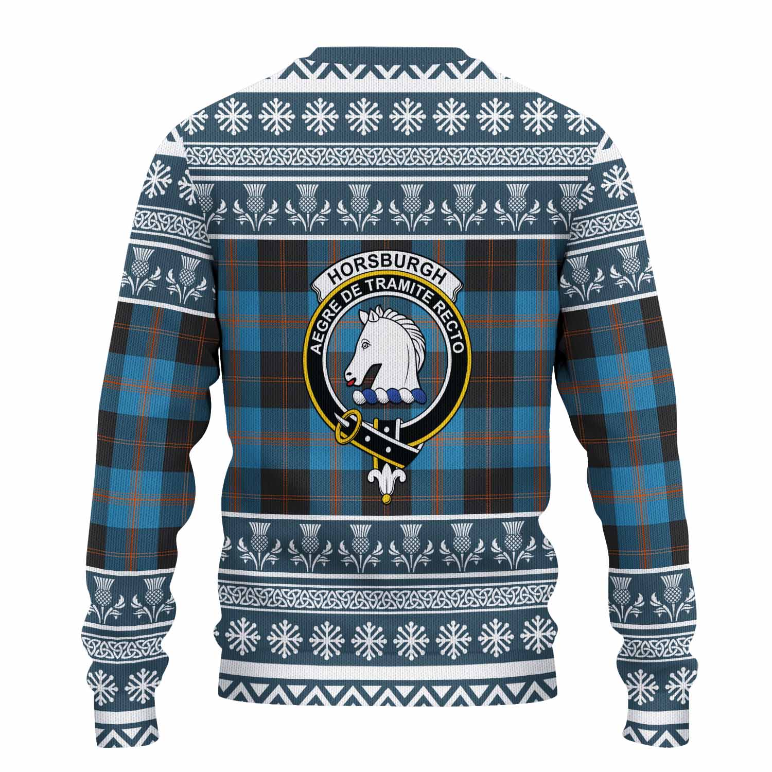 Horsburgh Clan Tartan Christmas Ugly Sweater with Family Crest - Tartan Vibes Clothing