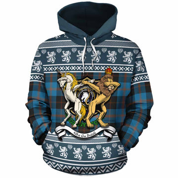 Horsburgh Clan Tartan Crest Christmas Cotton Hoodie Coat of Arms Funny Style