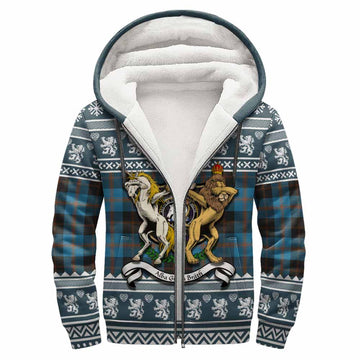 Horsburgh Clan Tartan Crest Christmas Fleece Hoodie Coat of Arms Funny Style