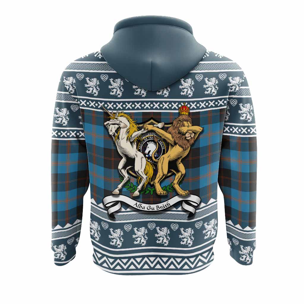 Horsburgh Clan Tartan Crest Christmas Hoodie Coat of Arms Funny Style - Tartan Vibes Clothing