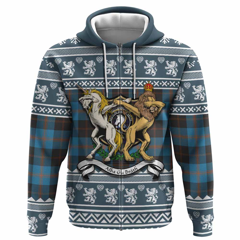 Horsburgh Clan Tartan Crest Christmas Hoodie Coat of Arms Funny Style - Tartan Vibes Clothing