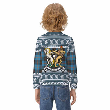 Horsburgh Clan Tartan Crest Christmas Kid Ugly Sweatshirt Coat of Arms Funny Style