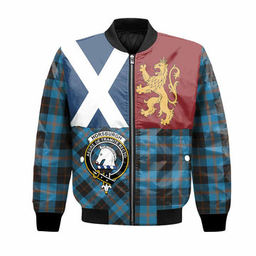 Horsburgh Crest Tartan Bomber Jacket with Lion Rampant Saltire Style