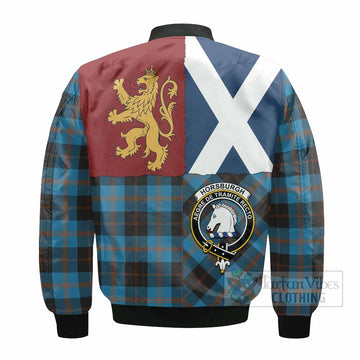 Horsburgh Crest Tartan Bomber Jacket with Lion Rampant Saltire Style