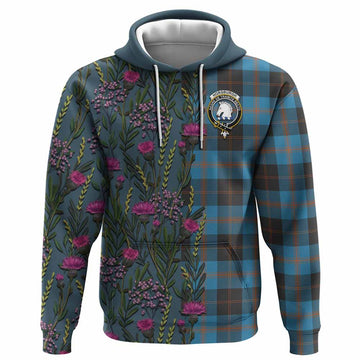 Horsburgh Family Crest Tartan Hoodie Scottish Thistle Flower Pattern Half Style - Tartan Vibes Clothing
