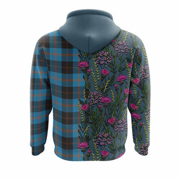 Horsburgh Family Crest Tartan Hoodie Scottish Thistle Flower Pattern Half Style - Tartan Vibes Clothing