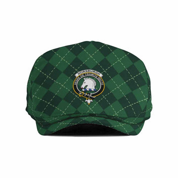 Horsburgh Scottish Family Crest Flat Cap Green Argyle Classic Style