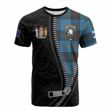 Horsburgh Tartan Cotton T-shirt New Zealand Pattern Unique Zipper Stylized