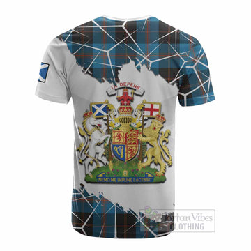 Horsburgh Tartan Cotton T-shirt with Family Crest and Lion Rampant Grunge Style