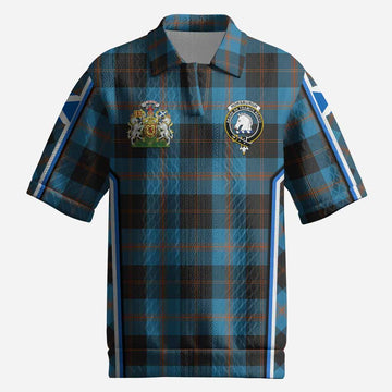 Horsburgh Tartan Crest Men’s Polo Sweater Top Scotland Coat of Arm Flag Style
