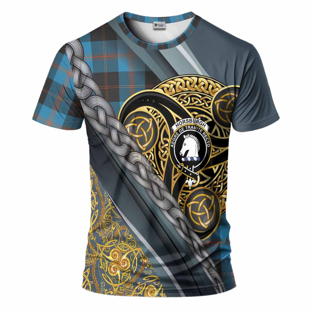 Horsburgh Tartan Crest T-Shirt Scottish Triskele Celtic