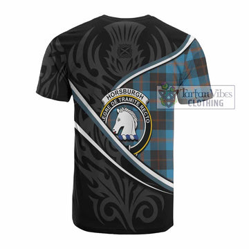 Horsburgh Tartan Family Crest Cotton T-shirt Celtic Scottish Thistle Floral - Tartan Vibes Clothing