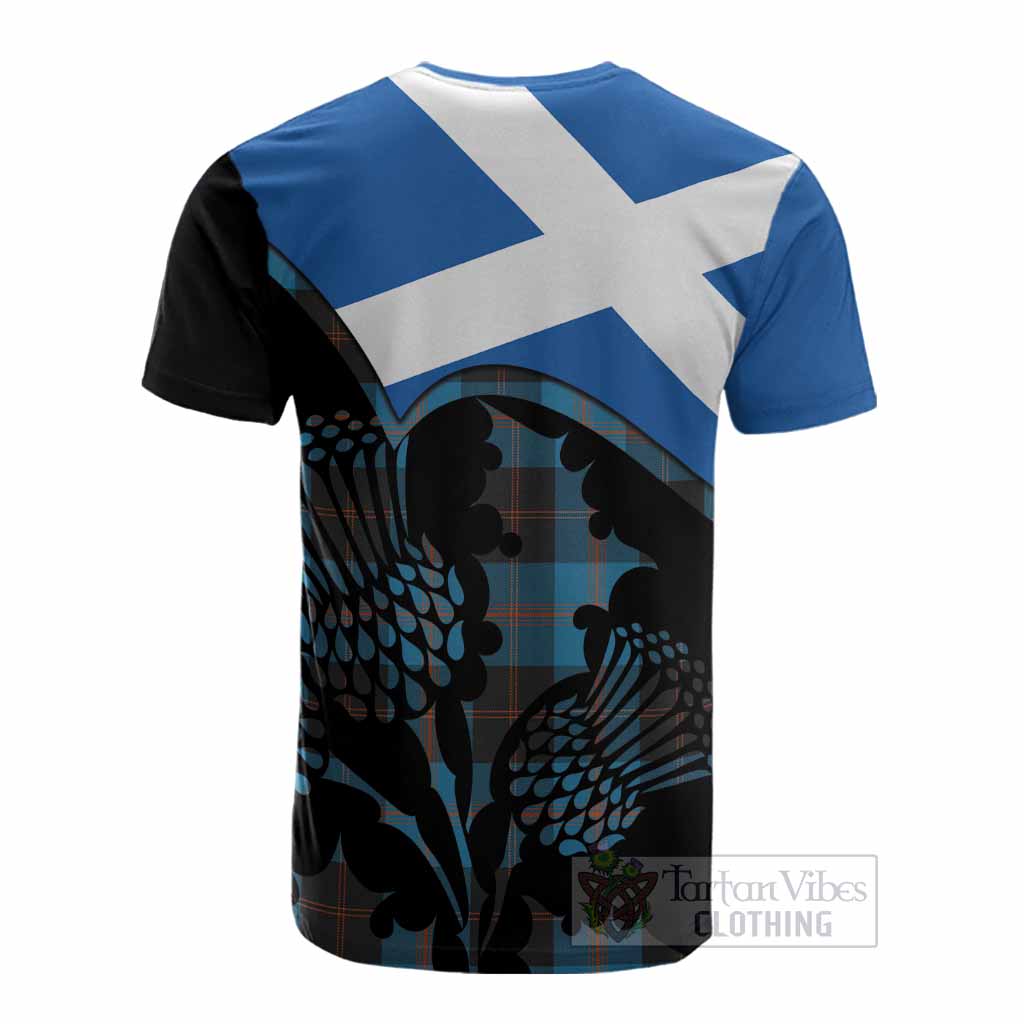 Horsburgh Tartan Family Crest Cotton T-shirt Scotland Thistle Floral Flag Style