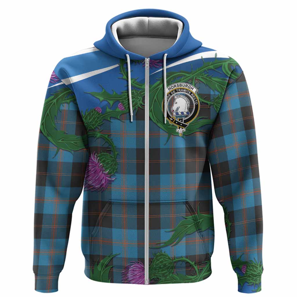 Horsburgh Tartan Family Crest Hoodie Thistle in Minimalism