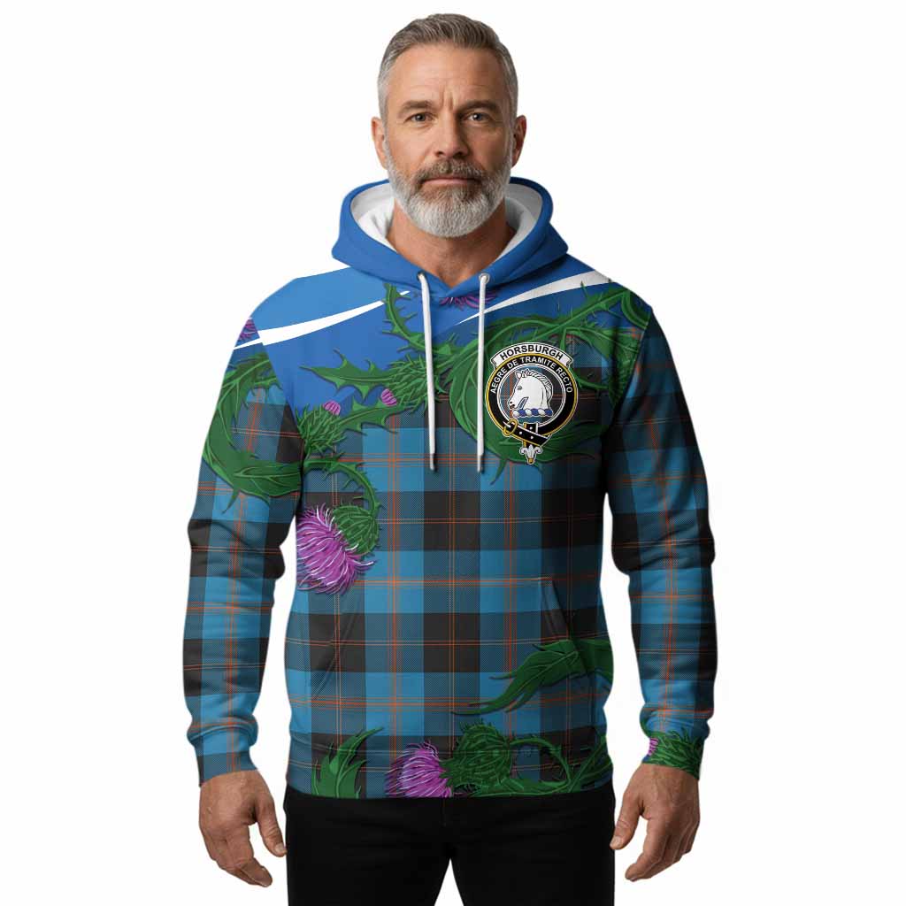 Horsburgh Tartan Family Crest Hoodie Thistle in Minimalism
