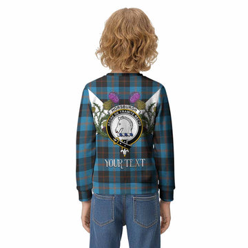Horsburgh Tartan Family Crest Kid Knitted Sweatshirt Scottish Burns Night Thistle Floral