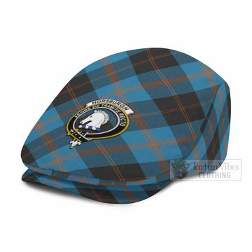Horsburgh Tartan Flat Cap, Jeff Cap Cross Style with Family Crest