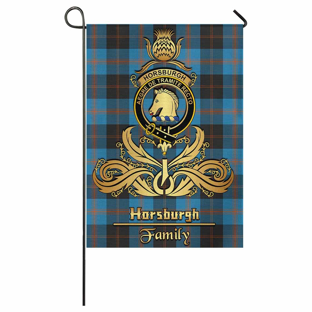 Horsburgh Tartan Garden Flag with Highland Thistle Cherish Family Crest Style - Tartan Vibes Clothing