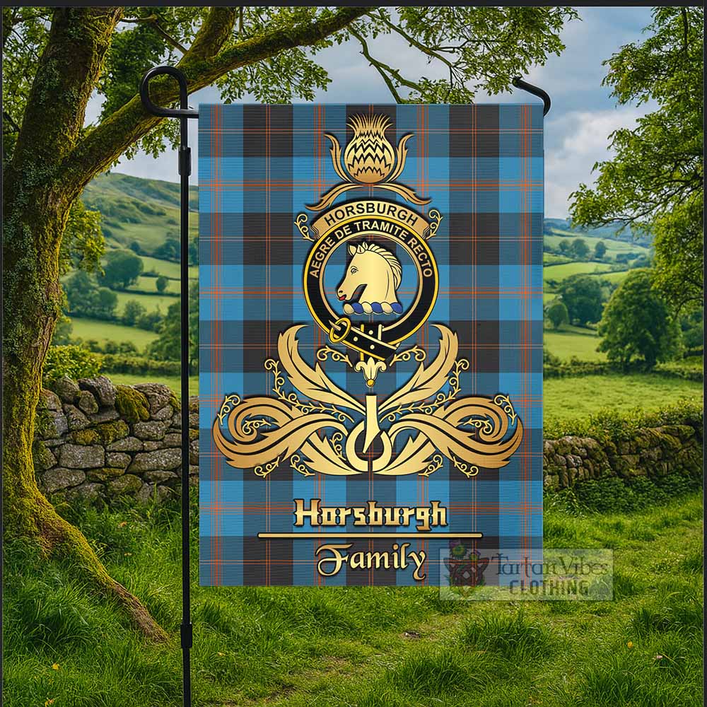 Horsburgh Tartan Garden Flag with Highland Thistle Cherish Family Crest Style - Tartan Vibes Clothing