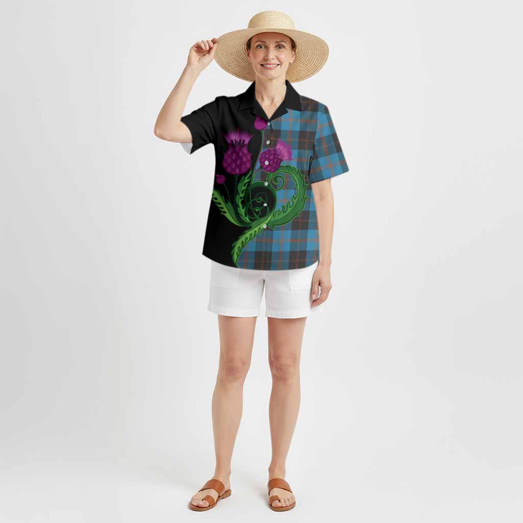Horsburgh Tartan Hawaiian Shirt Traditional Scottish Thistle