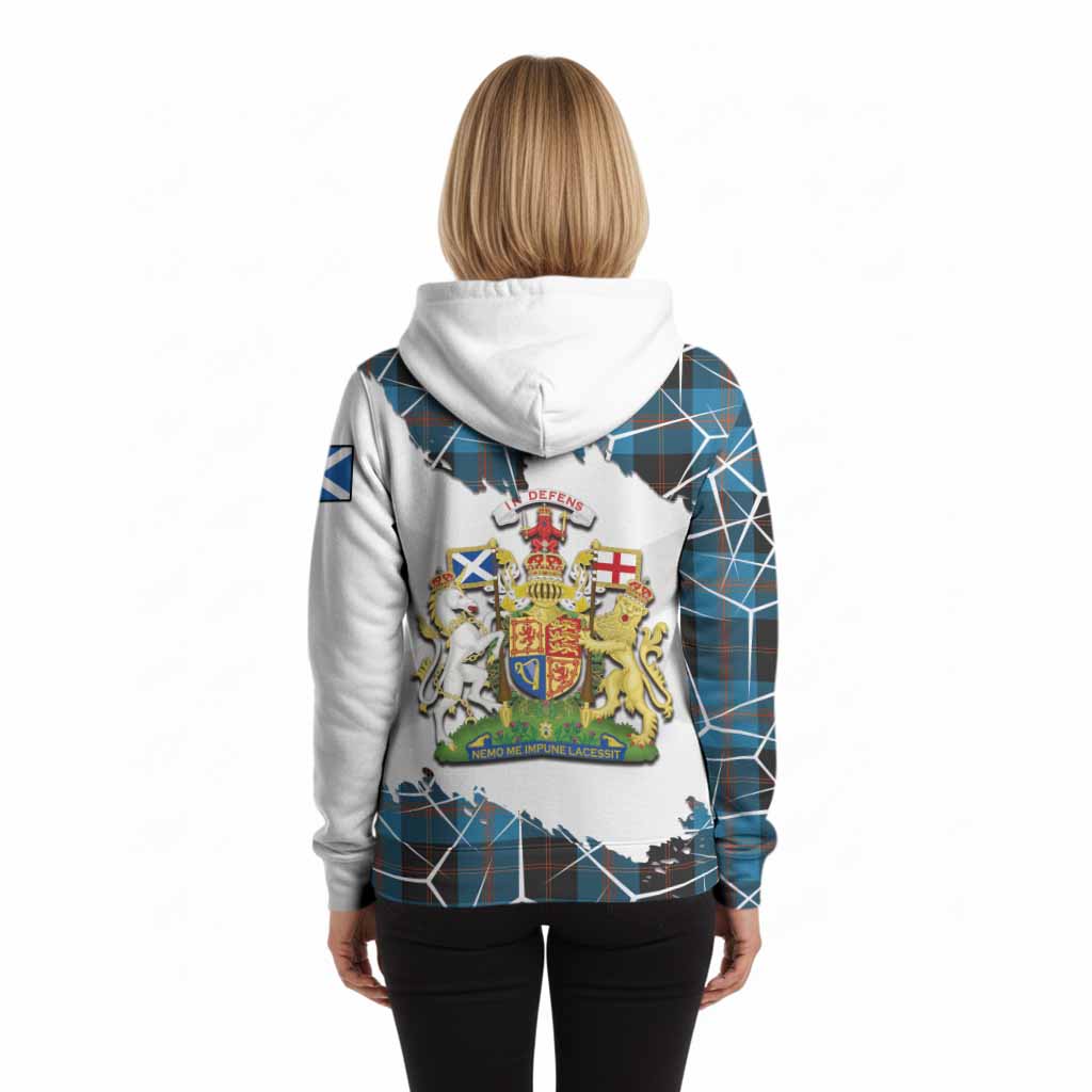 Horsburgh Tartan Hoodie with Family Crest and Lion Rampant Grunge Style