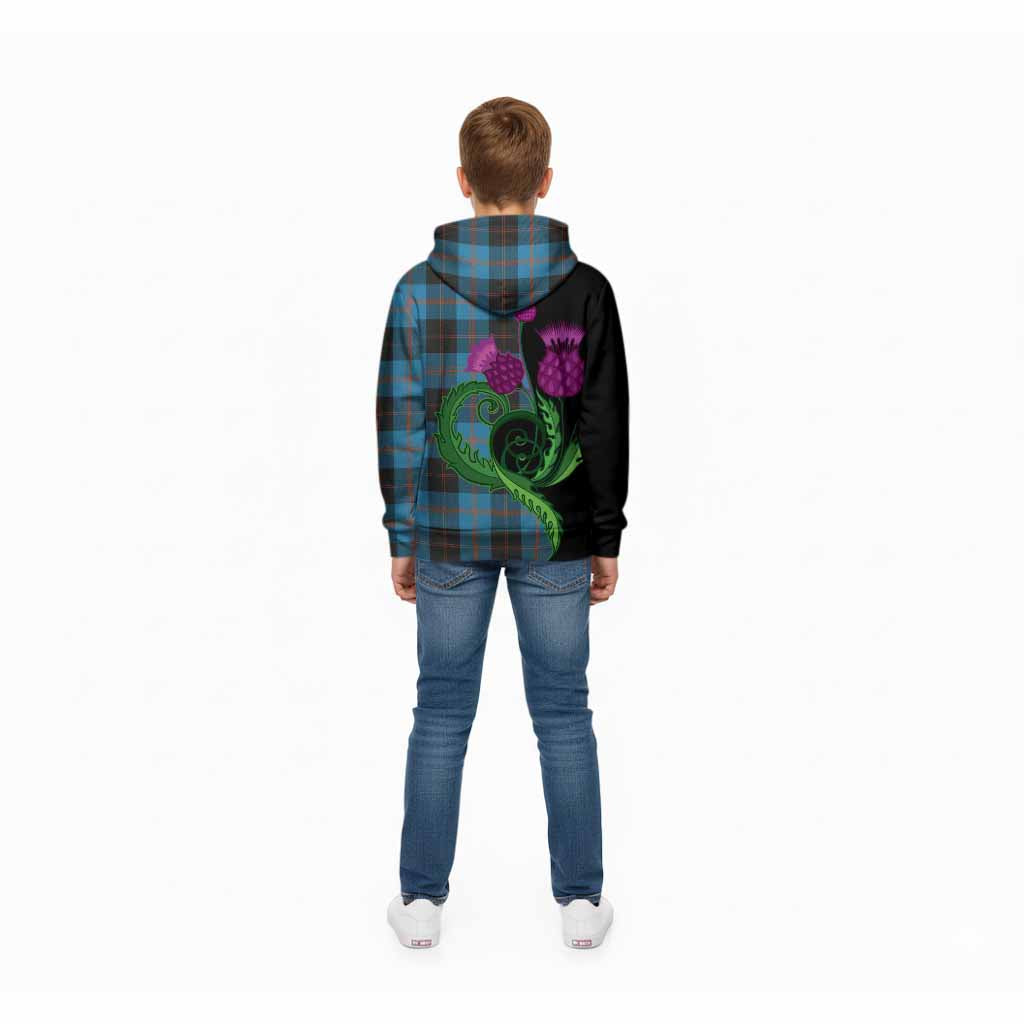 Horsburgh Tartan Kid Hoodie Traditional Scottish Thistle