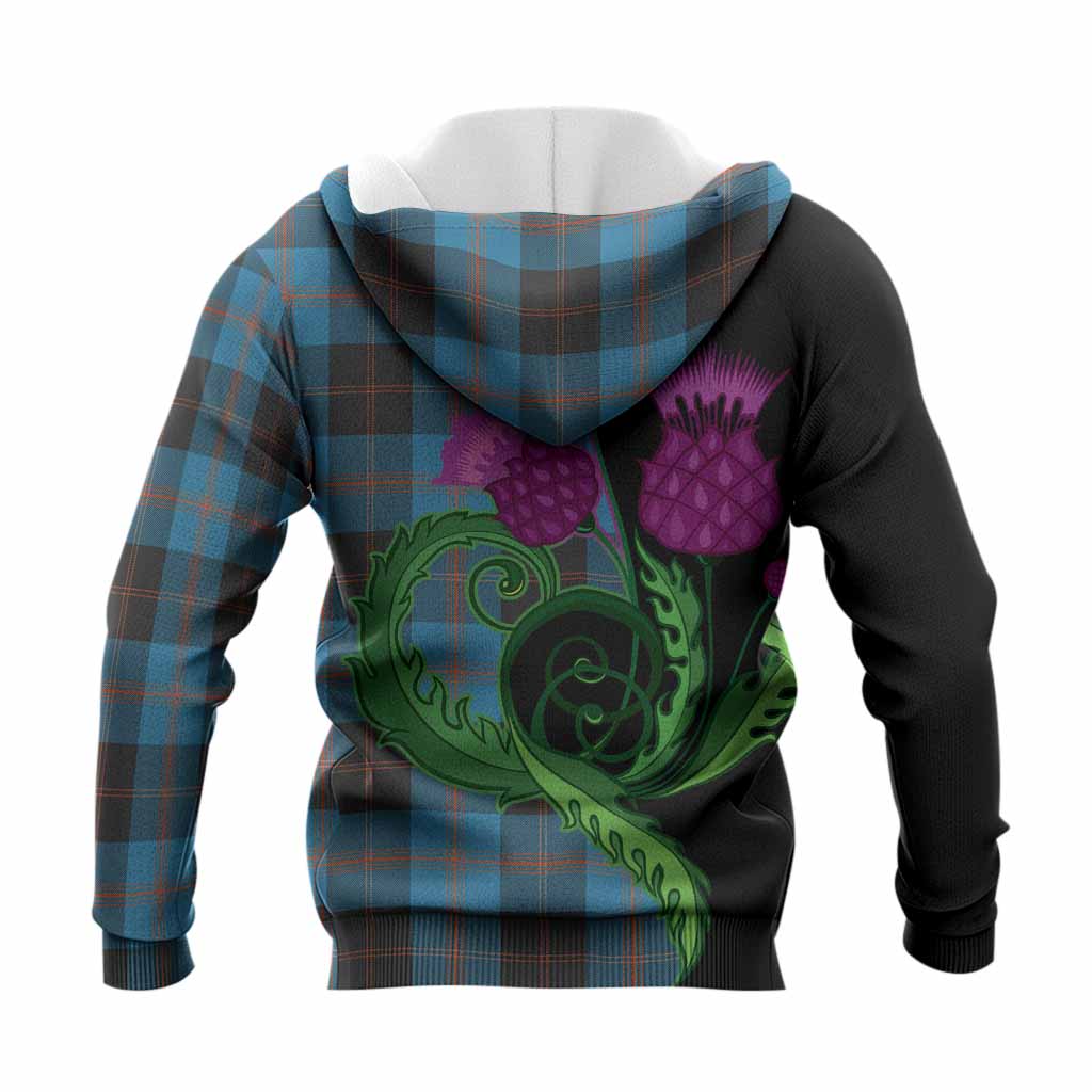 Horsburgh Tartan Knitted Hoodie Traditional Scottish Thistle