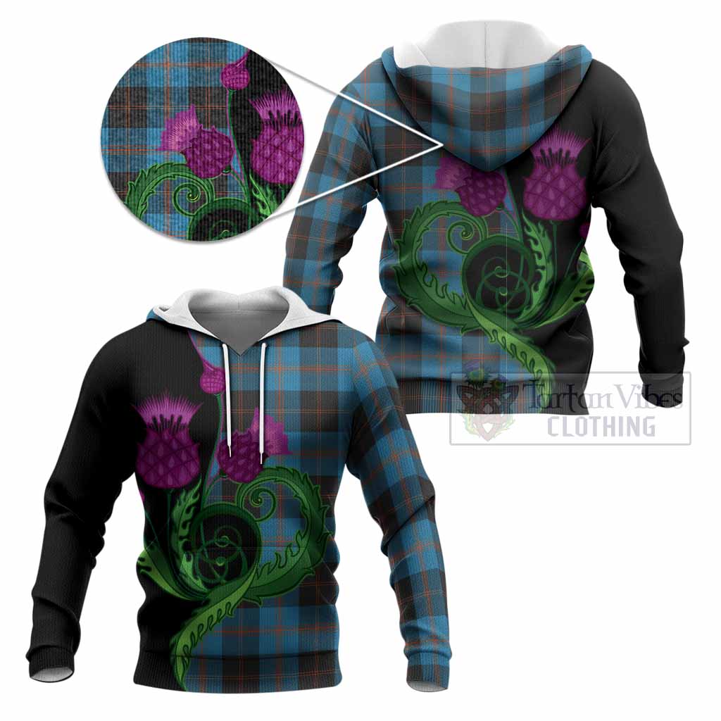 Horsburgh Tartan Knitted Hoodie Traditional Scottish Thistle