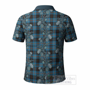 Horsburgh Tartan Polo Shirt Seamless Scottish Thistle Flowers