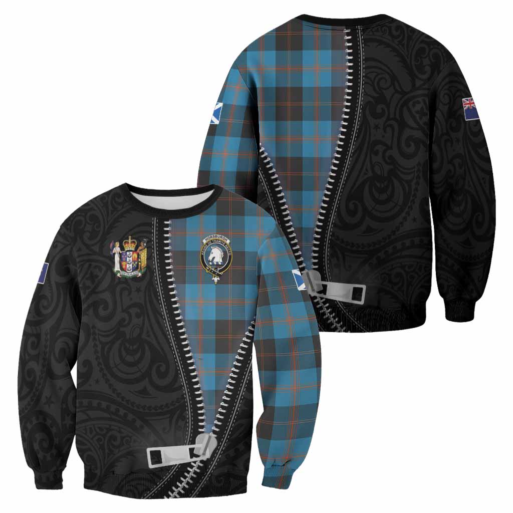 Horsburgh Tartan Sweatshirt New Zealand Pattern Unique Zipper Stylized