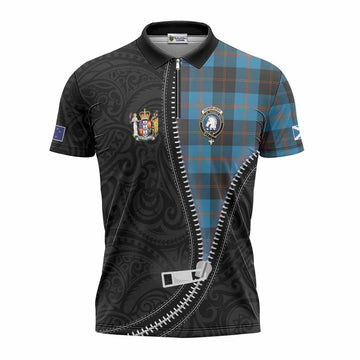 Horsburgh Tartan Zipper Polo Shirt New Zealand Pattern Unique Zipper Stylized
