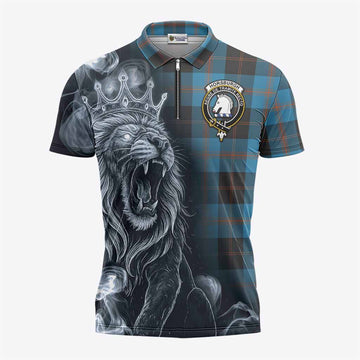 Horsburgh Tartan Zipper Polo Shirt Roaring Lion Heritage