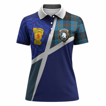 Horsburgh The Scottish Football Crest Women Polo Shirt Lion-Tartan Army