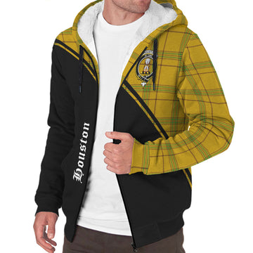 Houston Tartan Sherpa Hoodie with Family Crest Curve Style Unisex - Tartan Vibes Clothing