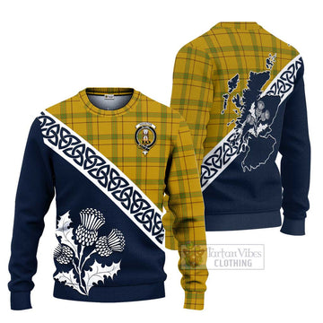 Houston Tartan Ugly Sweater Featuring Thistle and Scotland Map Unisex - Tartan Vibes Clothing