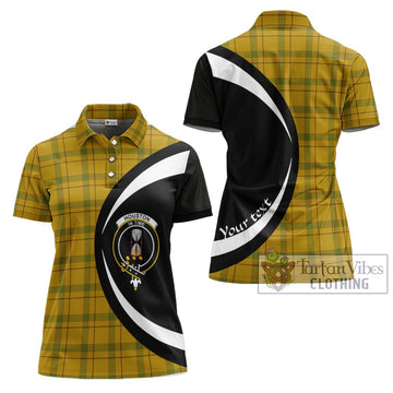 Houston Tartan Women's Polo Shirt with Family Crest Circle Style Women - Tartan Vibes Clothing