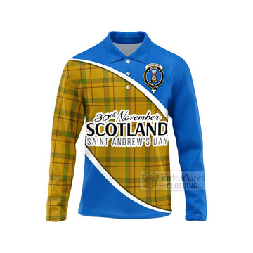 Houston Family Crest Tartan Long Sleeve Polo Shirt Celebrate Saint Andrew's Day in Style Unisex - Tartan Vibes Clothing
