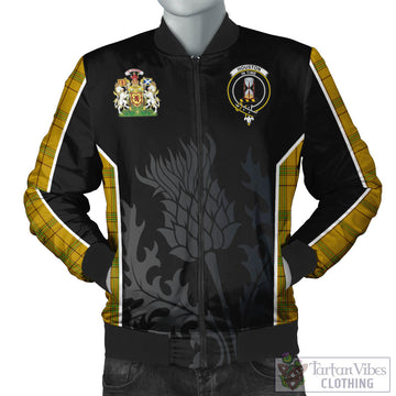 Houston Tartan Bomber Jacket with Family Crest and Scottish Thistle Vibes Sport Style