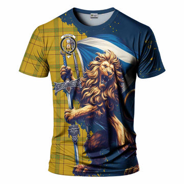 Houston Tartan Family Crest T-Shirt with Scottish Majestic Lion Kid's Shirt - Tartan Vibes Clothing