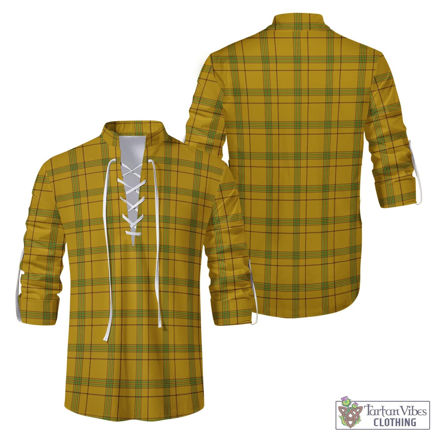 Tartan Vibes Clothing Houston Tartan Men's Scottish Traditional Jacobite Ghillie Kilt Shirt