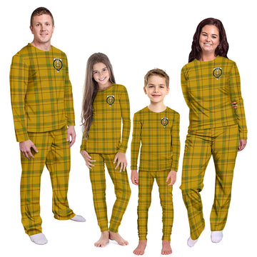 Houston Tartan Pajamas Family Set with Family Crest Kid - Tartan Vibes Clothing