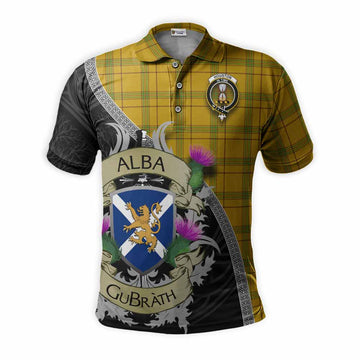 Houston Tartan Family Crest Polo Shirt Lion Rampant Royal Thistle Shield Celtic Inspired Kid - Tartan Vibes Clothing