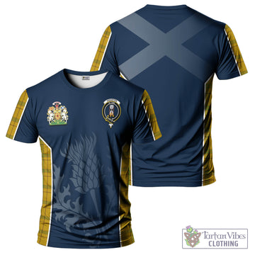 Houston Tartan T-Shirt with Family Crest and Scottish Thistle Vibes Sport Style