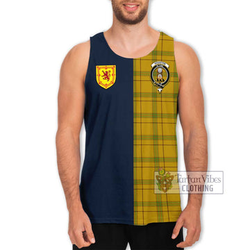 Houston Tartan Men's Tank Top Alba with Scottish Lion Royal Arm Half Style Men - Tartan Vibes Clothing