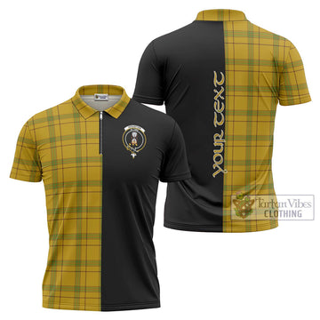 Houston Tartan Zipper Polo Shirt with Family Crest and Half Of Me Style Unisex - Tartan Vibes Clothing