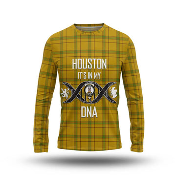 Houston Tartan Long Sleeve T-Shirt with Family Crest DNA In Me Style Unisex - Tartan Vibes Clothing