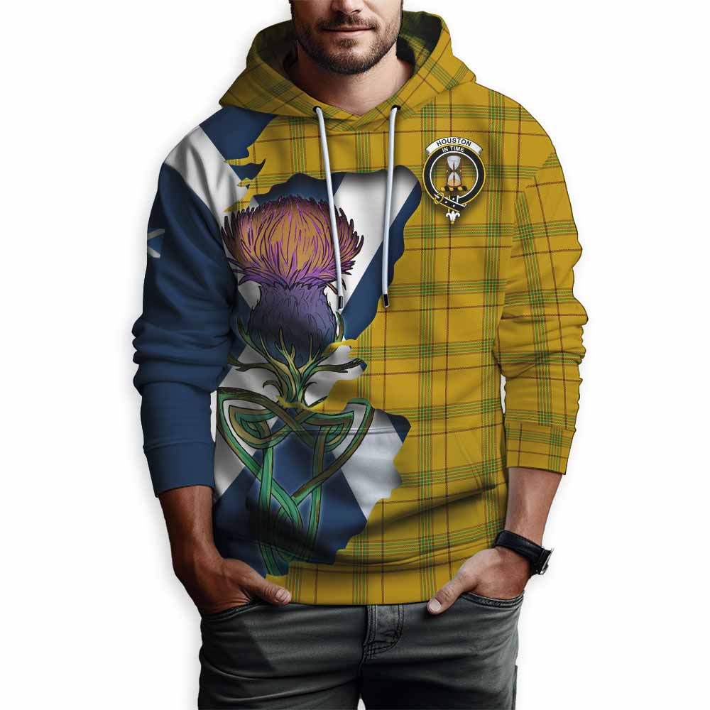 Houston Tartan Family Crest Hoodie Scottish Thistle Celtic Inspired Pullover Hoodie - Tartan Vibes Clothing